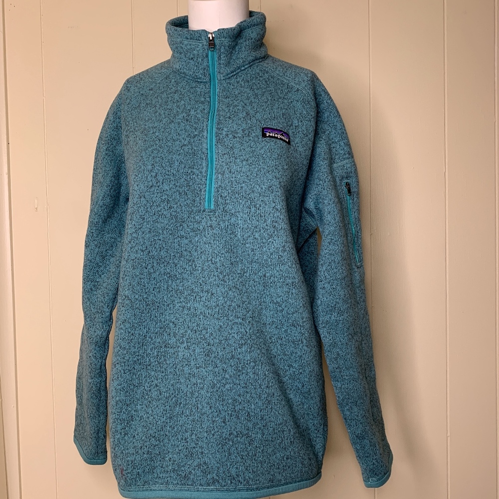 Patagonia Teal Blue Half-Zip Fleece Pullover